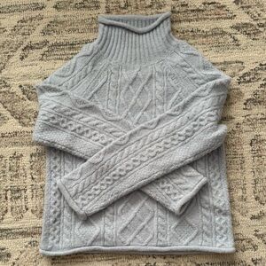J.Crew | NWT | Merino Wool Cable Knit Turtleneck Sweater | Blue | XS